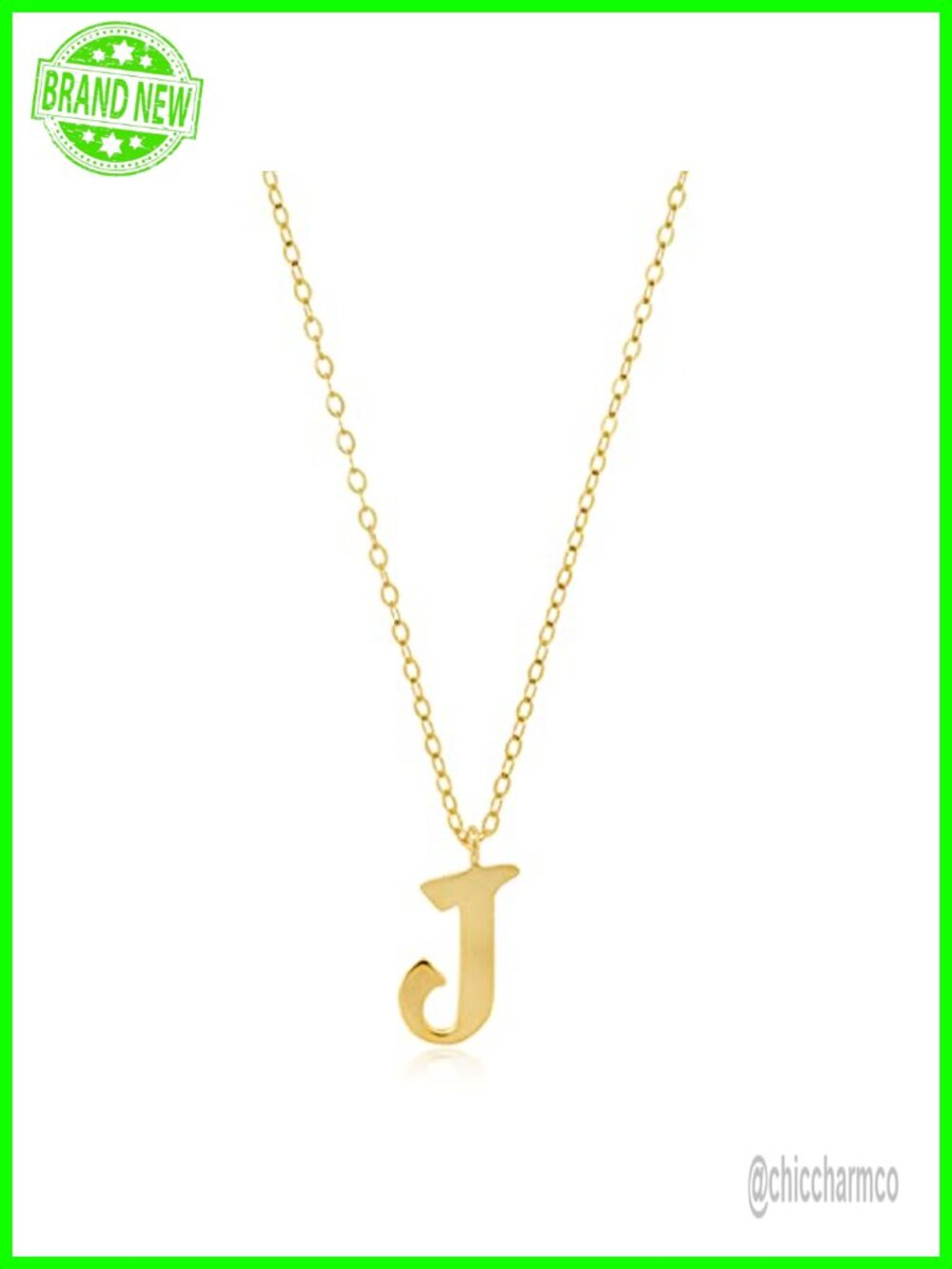10K Solid Gold Dainty Script Initial Extendable Necklace